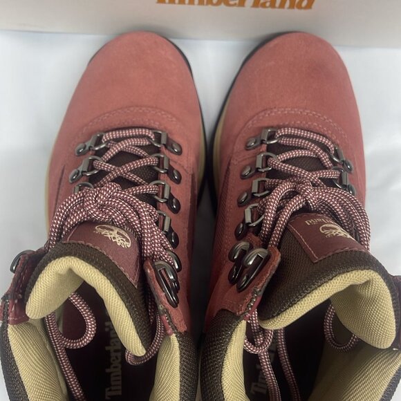 TIMBERLAND WOMEN'S WHITE LEDGE MID LC WATERPROOF BOOT HK MD RED SUEDE A2KNT-ET0 - Picture 4 of 8